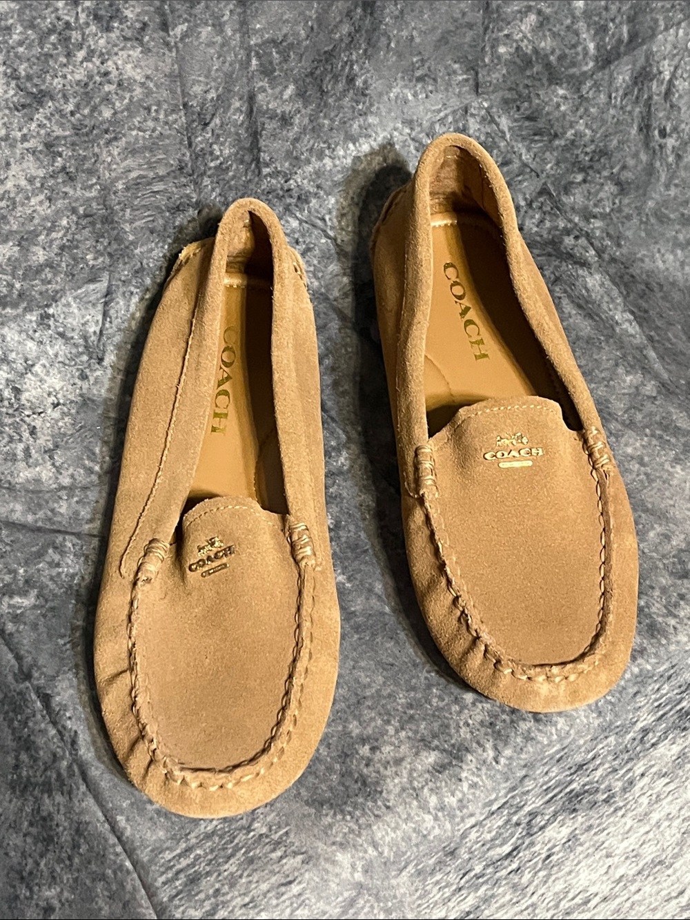 Coach Tan Suede Moccasin Driving Loafers